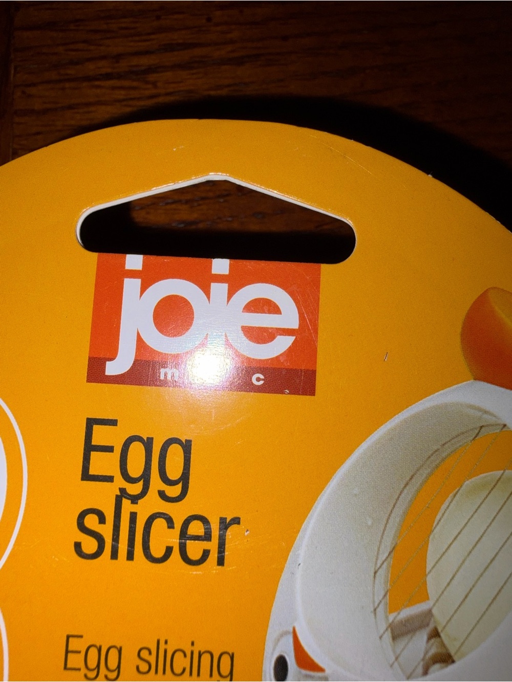Joie White Egg Slicer with Orange Packaging